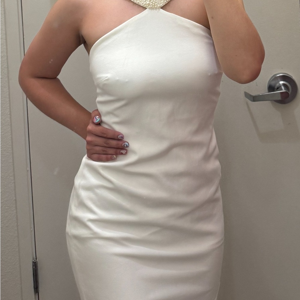 Karl Lagerfeld mini halter dress with pearl embellished choker - Picture 6 of 6